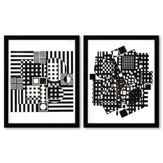Victor Vasarely (1908-1997), "Torke-UY et Jerusa de la serie Croises (Diptych)"1973