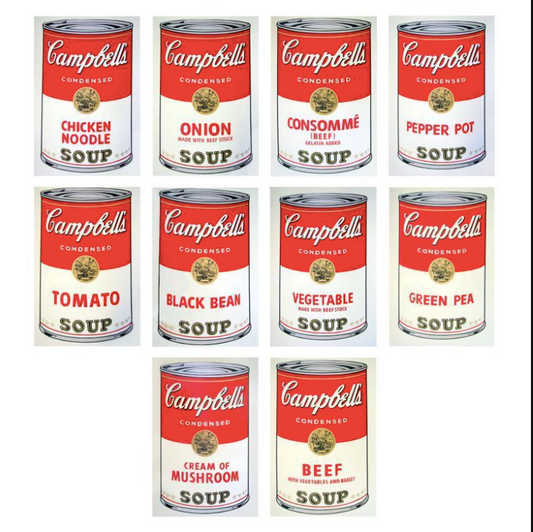 Andy Warhol Soup Can Series I Portfolio (10 pcs) Sunday B. Morning