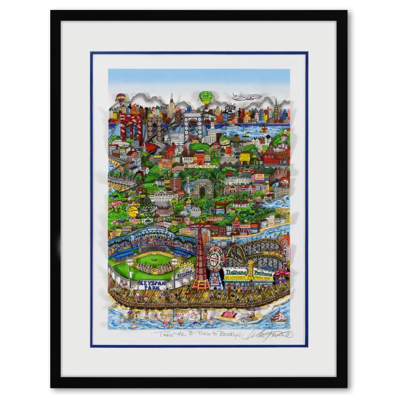 Charles Fazzino "Take the B-Train to Brooklyn" 3D Silk Screen Limited Edition