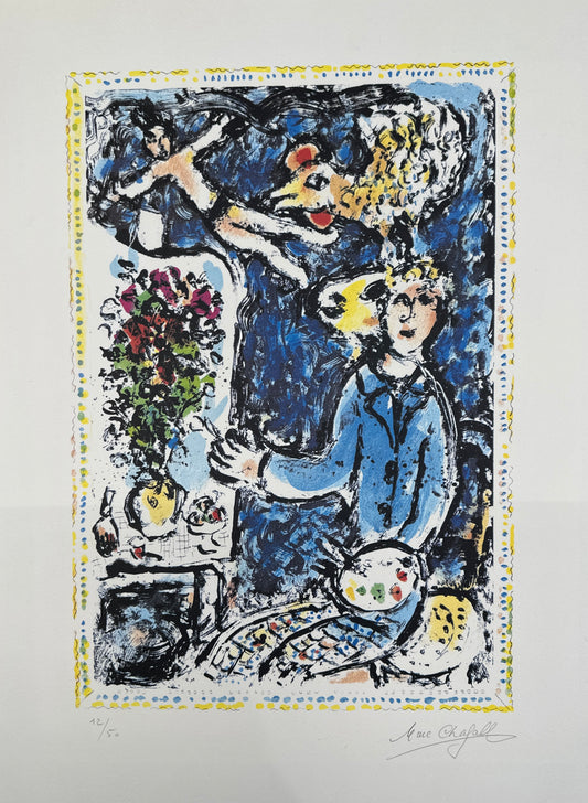 Marc Chagall **L'Atelier Bleu** Lithograph Hand Signed Limited Edition