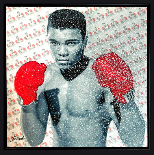 Kfir Moyal Muhammad Ali Mixed Media on Canvas with Acrylic and Diamond Dust